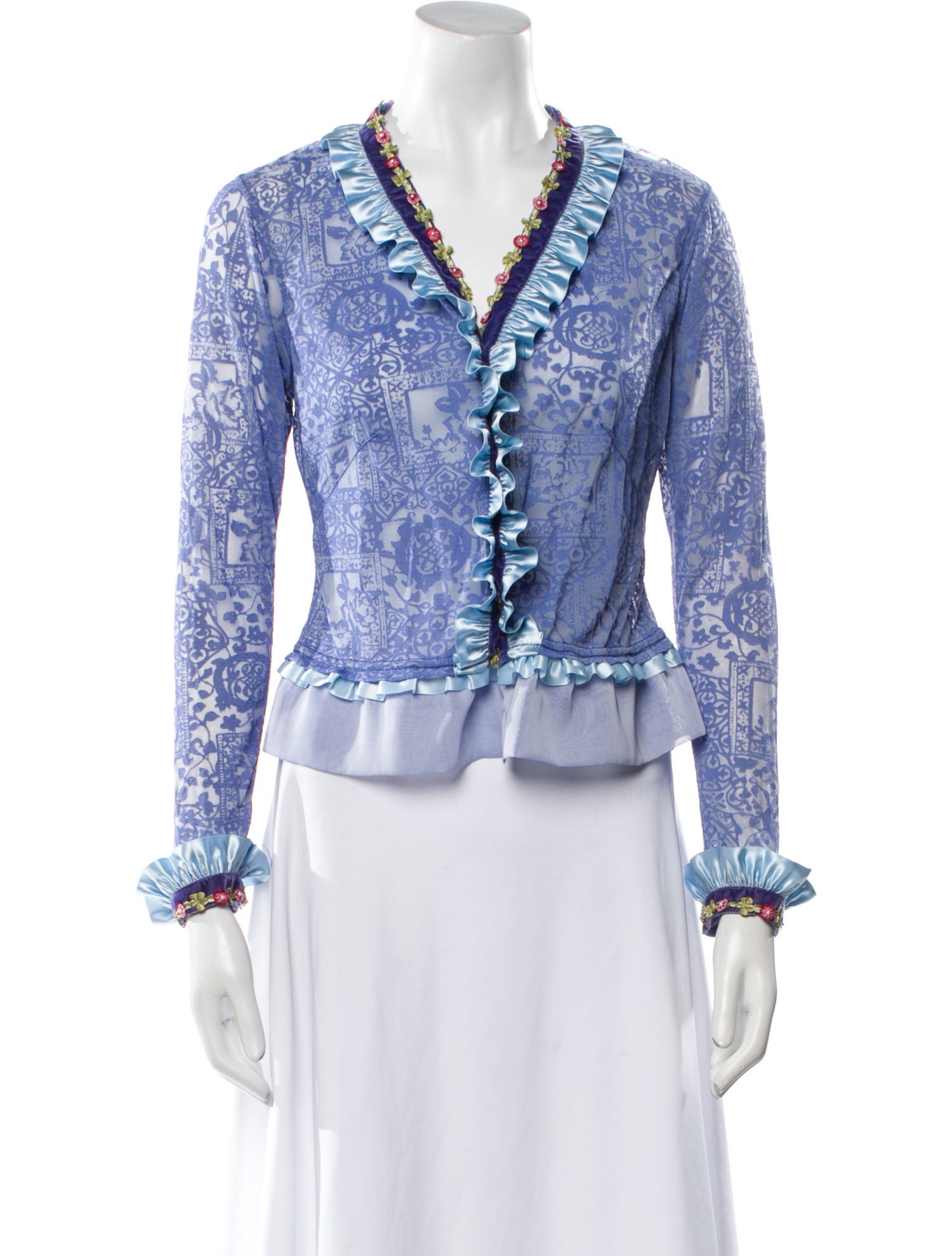 Voyage Printed V-Neck Crop Top