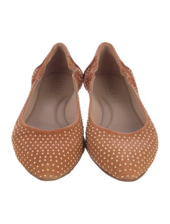 Italeau Suede Studded Accents Ballet Flats