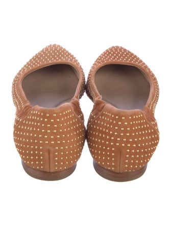 Italeau Suede Studded Accents Ballet Flats