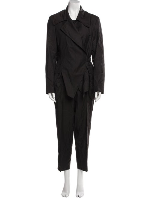 Ivan Grundahl Wool Ruffle Embellishment Pantsuit