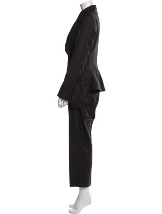 Ivan Grundahl Wool Ruffle Embellishment Pantsuit