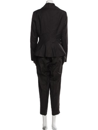 Ivan Grundahl Wool Ruffle Embellishment Pantsuit