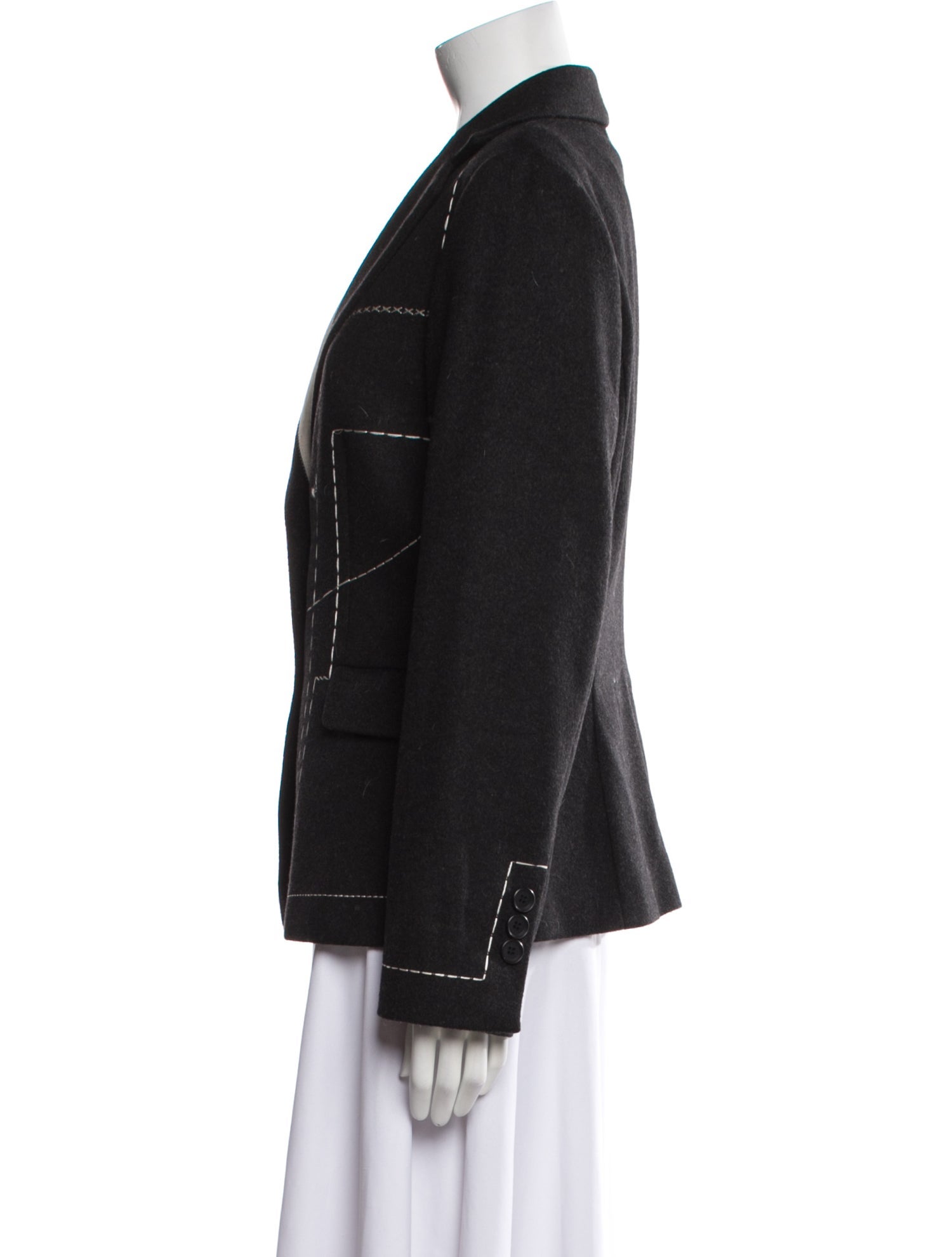 Ivan Grundahl Wool Colorblock Pattern Blazer