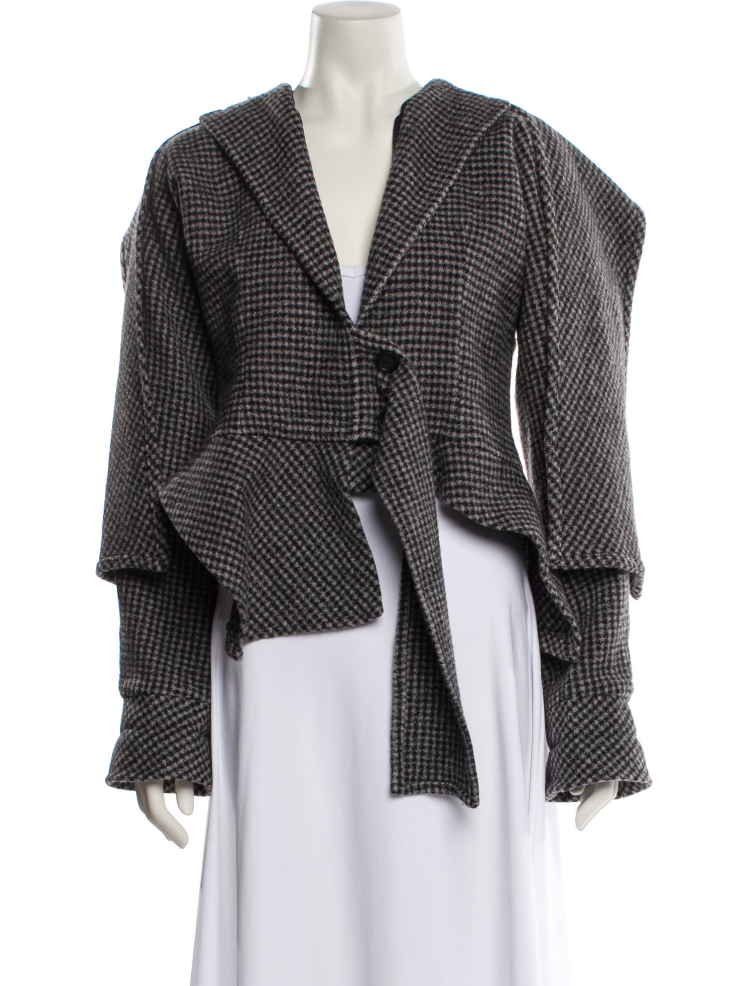 Ivan Grundahl Wool Houndstooth Print Evening Jacket