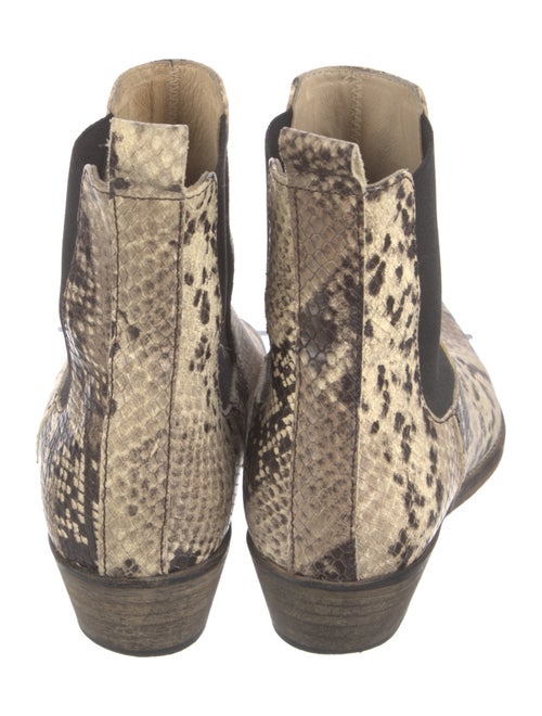 Ivylee Embossed Leather Animal Print Chelsea Boots
