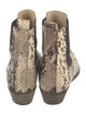 Ivylee Embossed Leather Animal Print Chelsea Boots