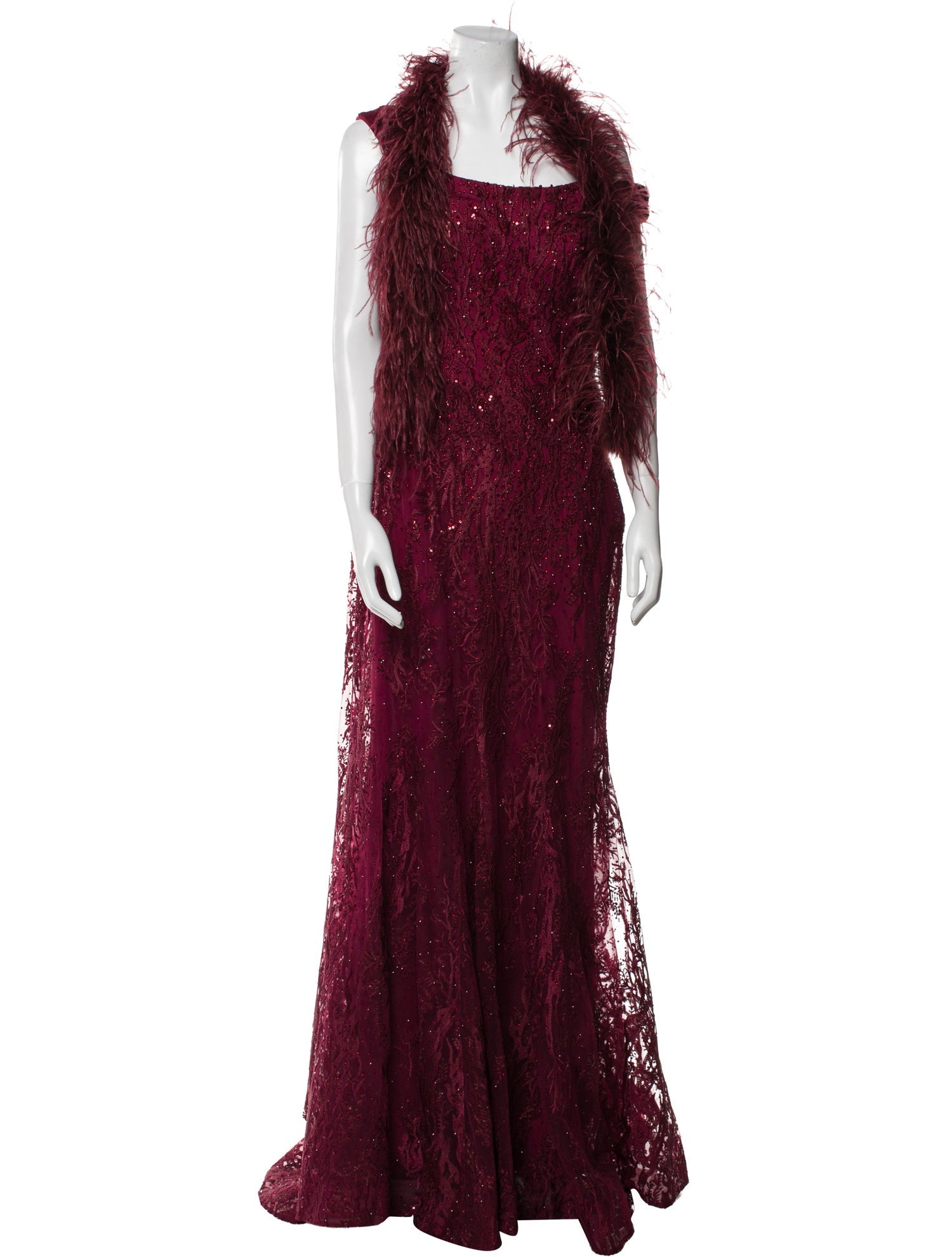 Ivonne D Lace Pattern Long Dress