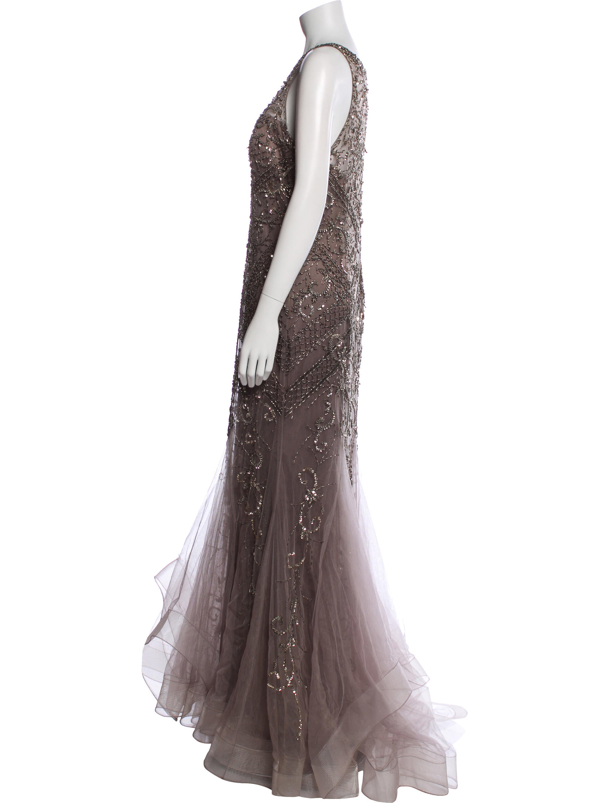 Ivonne D Scoop Neck Long Dress