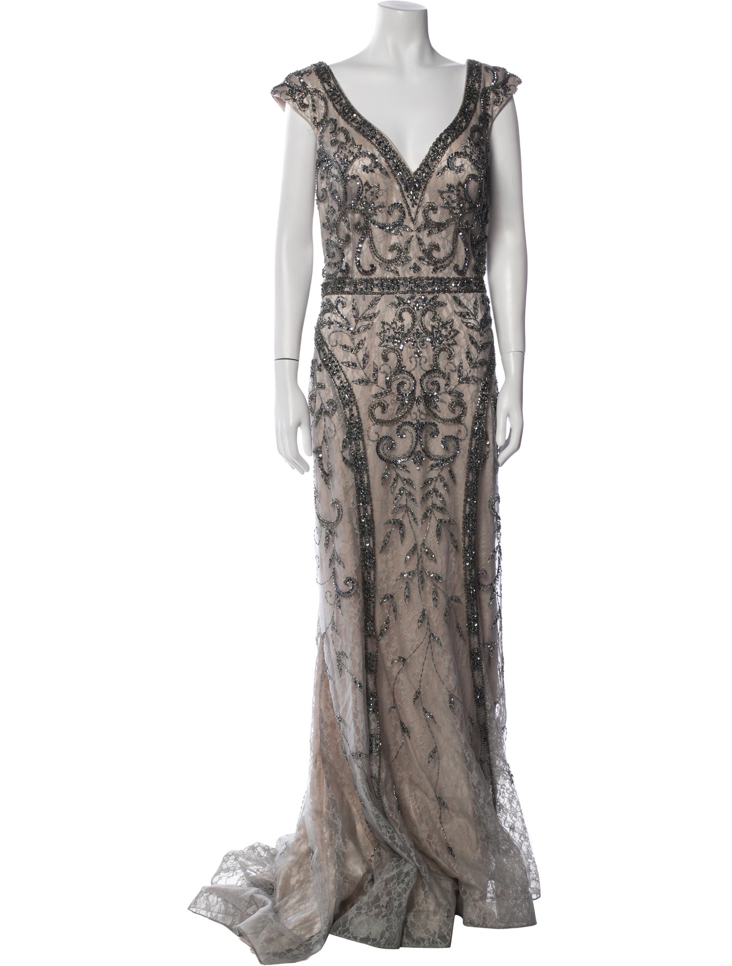 Ivonne D Lace Pattern Long Dress