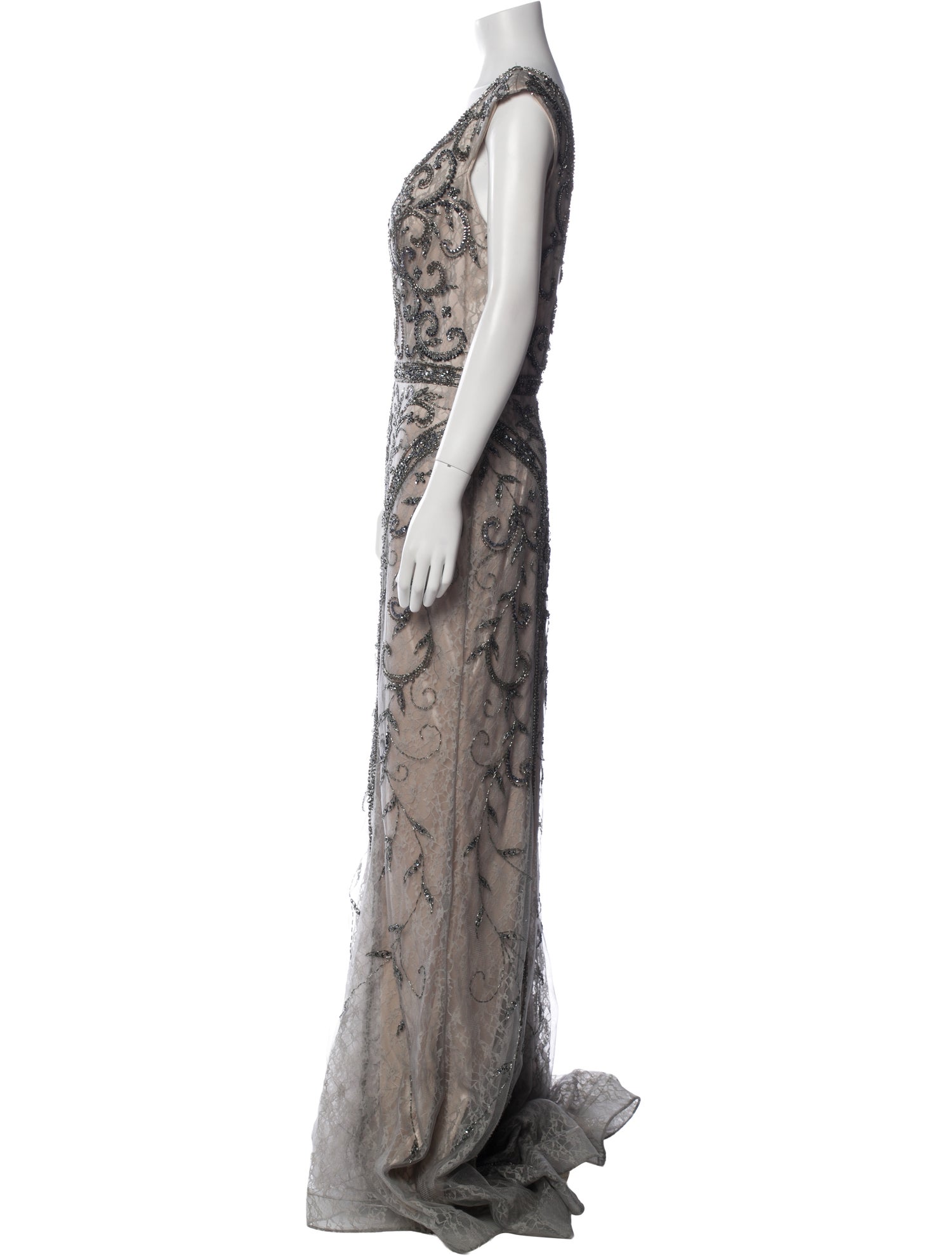 Ivonne D Lace Pattern Long Dress