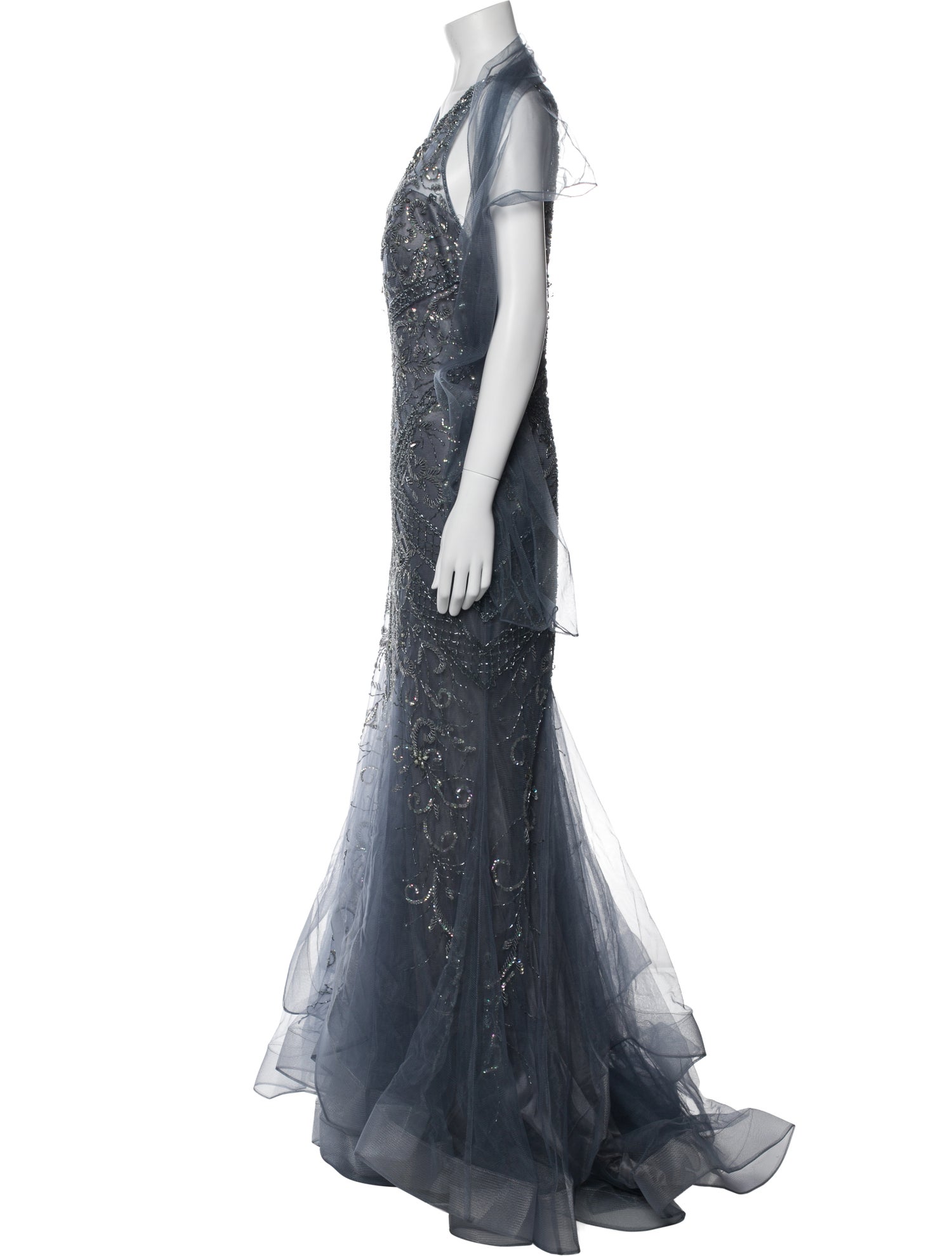 Ivonne D Lace Pattern Long Dress