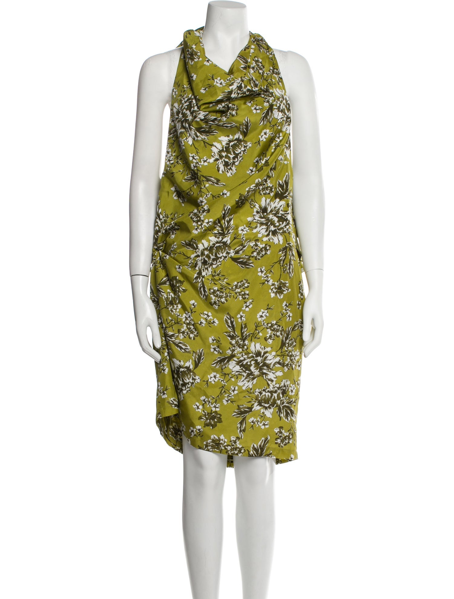 Isla & White Silk Knee-Length Dress w/ Tags