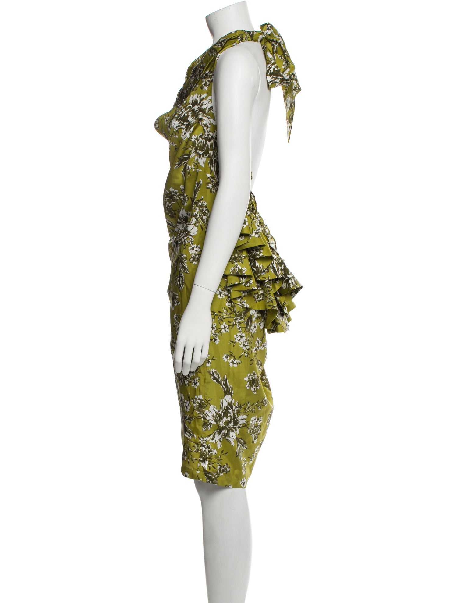 Isla & White Silk Knee-Length Dress w/ Tags