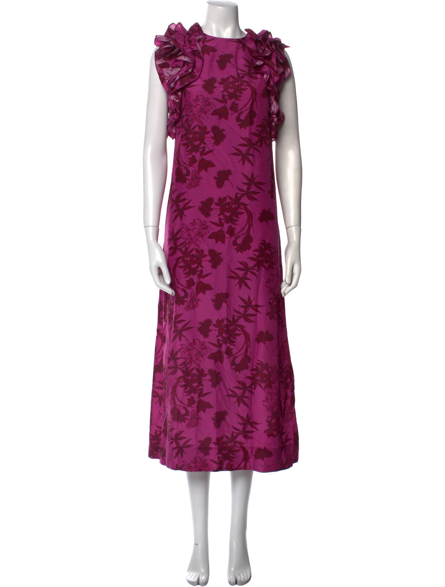 Isla & White Silk Long Dress