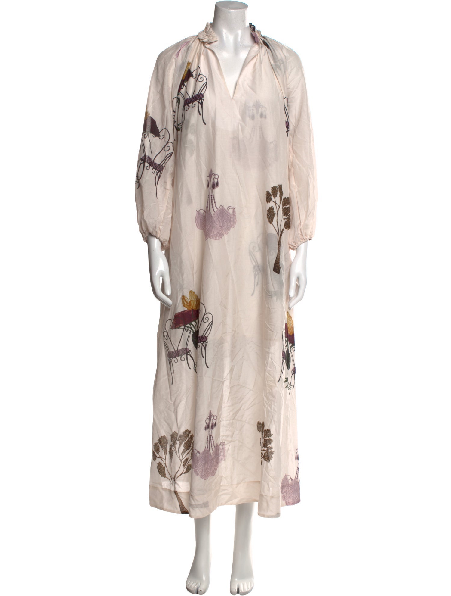 Isla & White Floral Print Long Dress w/ Tags