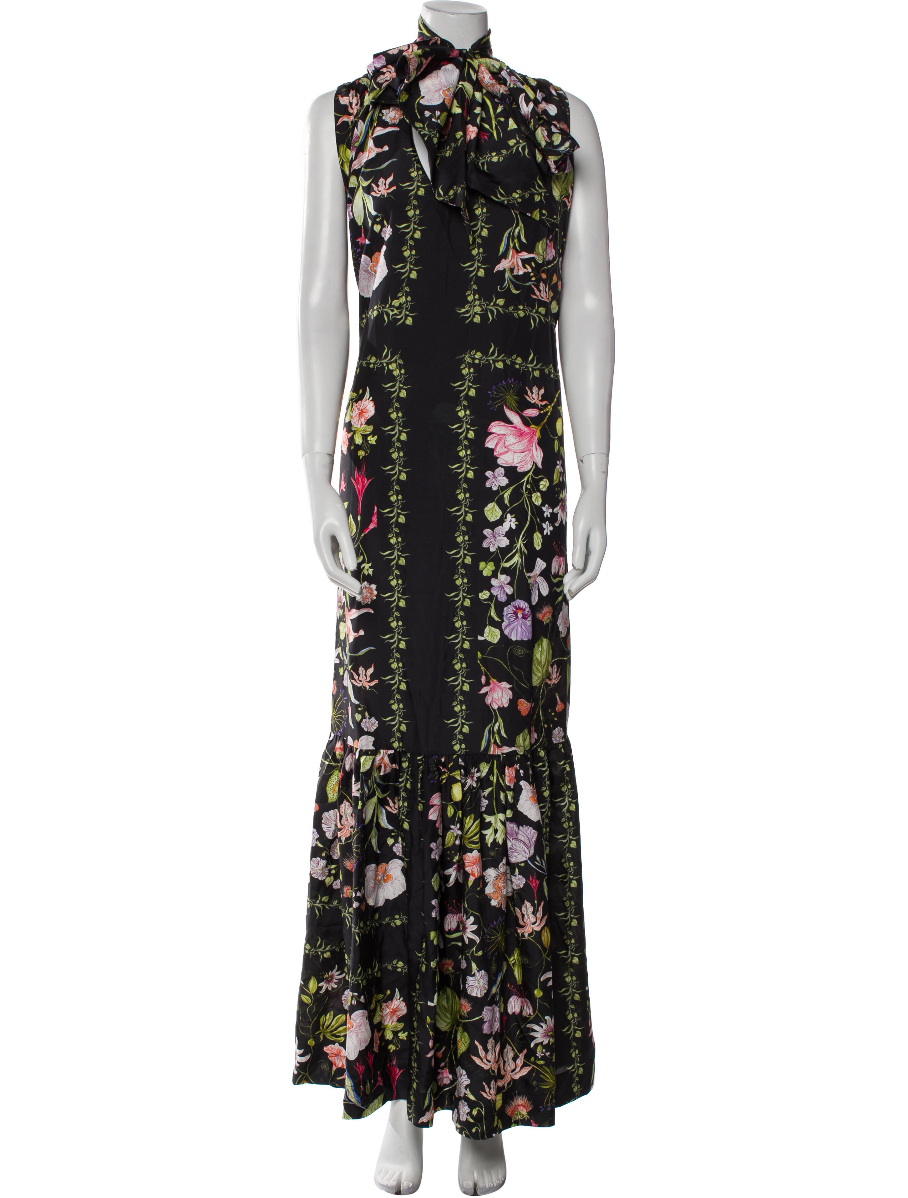 Isla & White Silk Long Dress w/ Tags