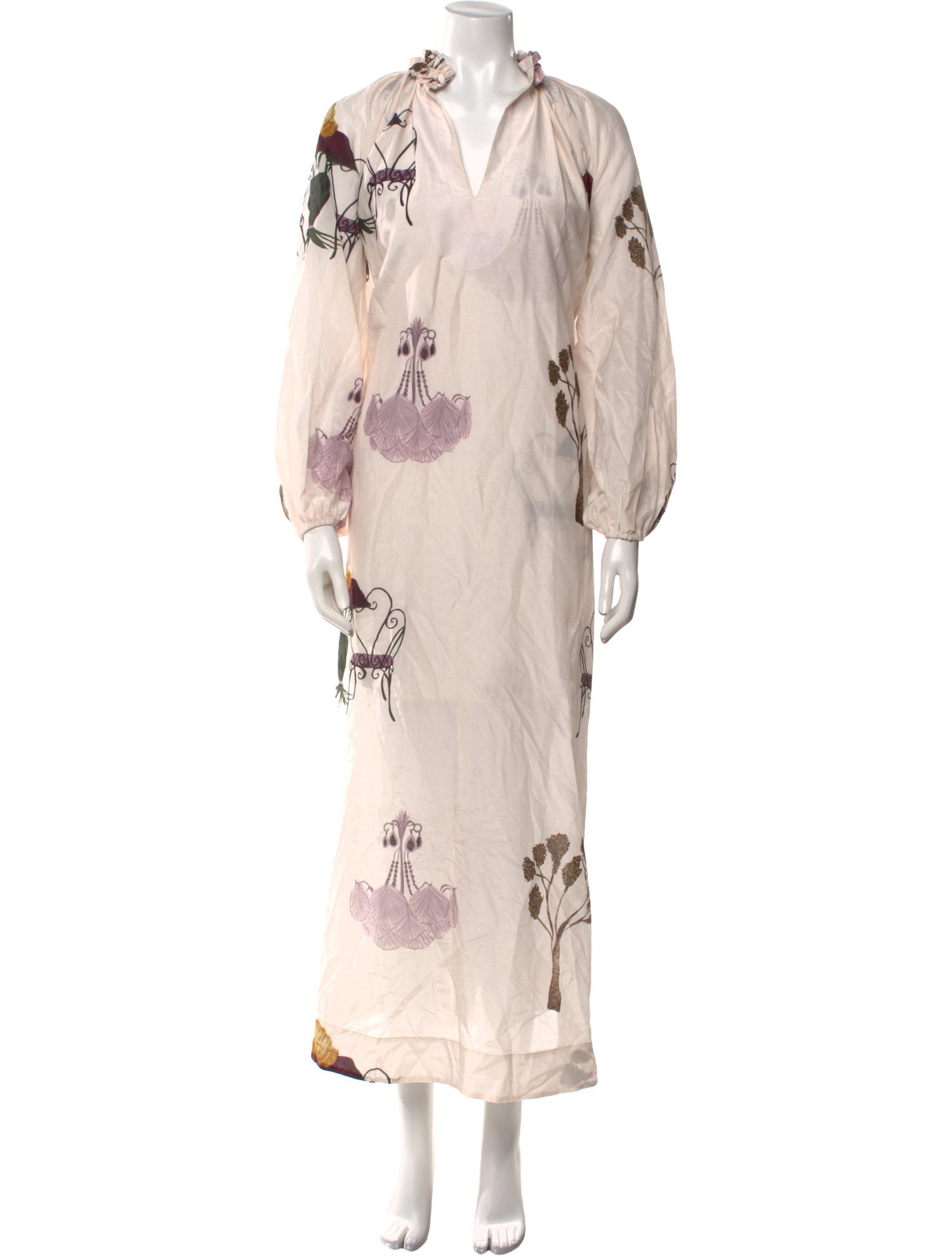 Isla & White Floral Print Long Dress w/ Tags