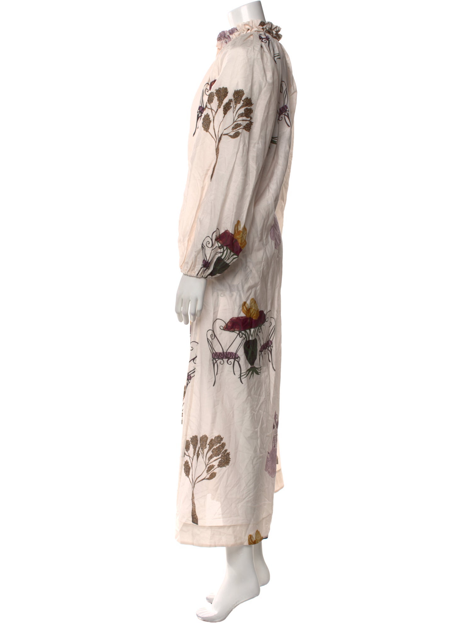 Isla & White Floral Print Long Dress w/ Tags