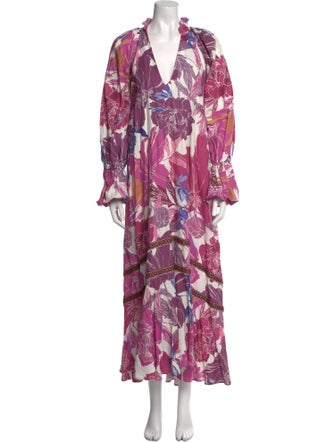 Isla & White Printed Long Dress