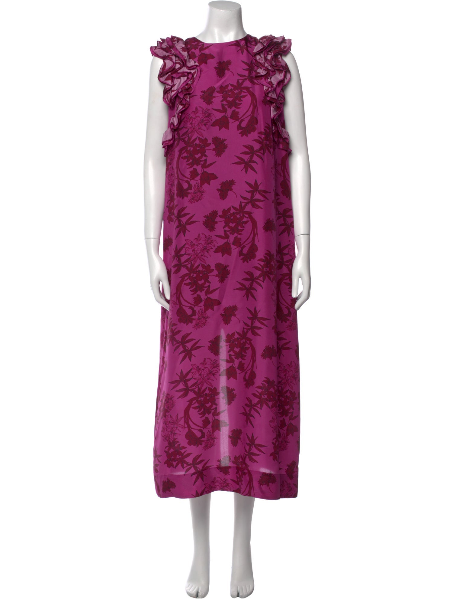 Isla & White Silk Long Dress