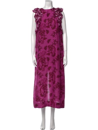 Isla & White Silk Long Dress