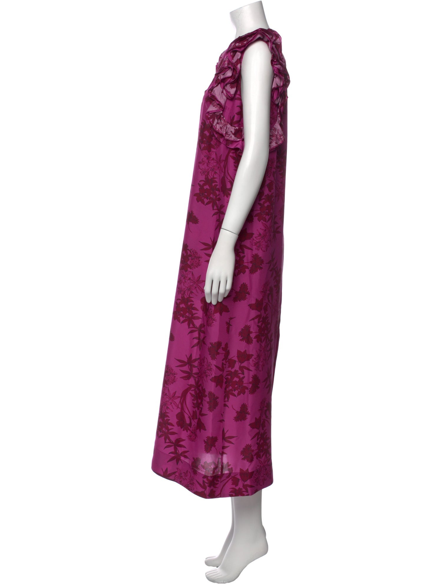 Isla & White Silk Long Dress