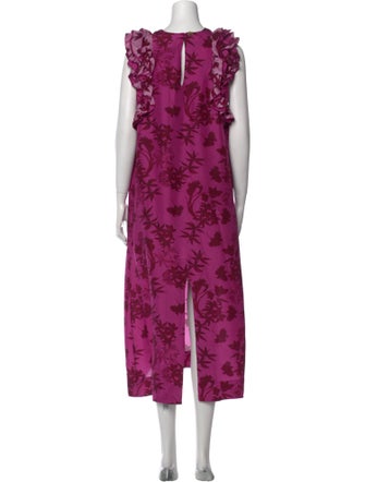 Isla & White Silk Long Dress