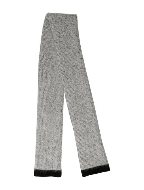 Intermix Mohair-Blend Knit Scarf Grey