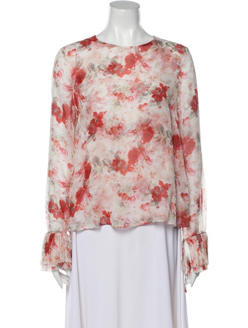 Intermix Silk Floral Print Blouse Orange