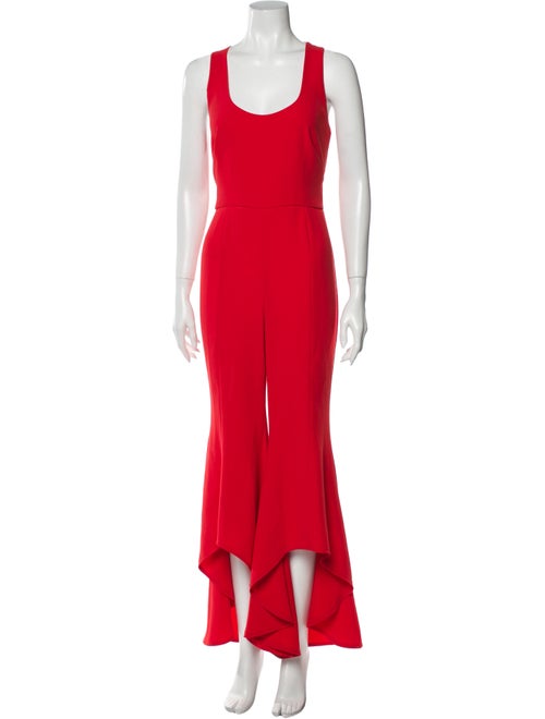 Intermix Scoop Neck Jumpsuit Red