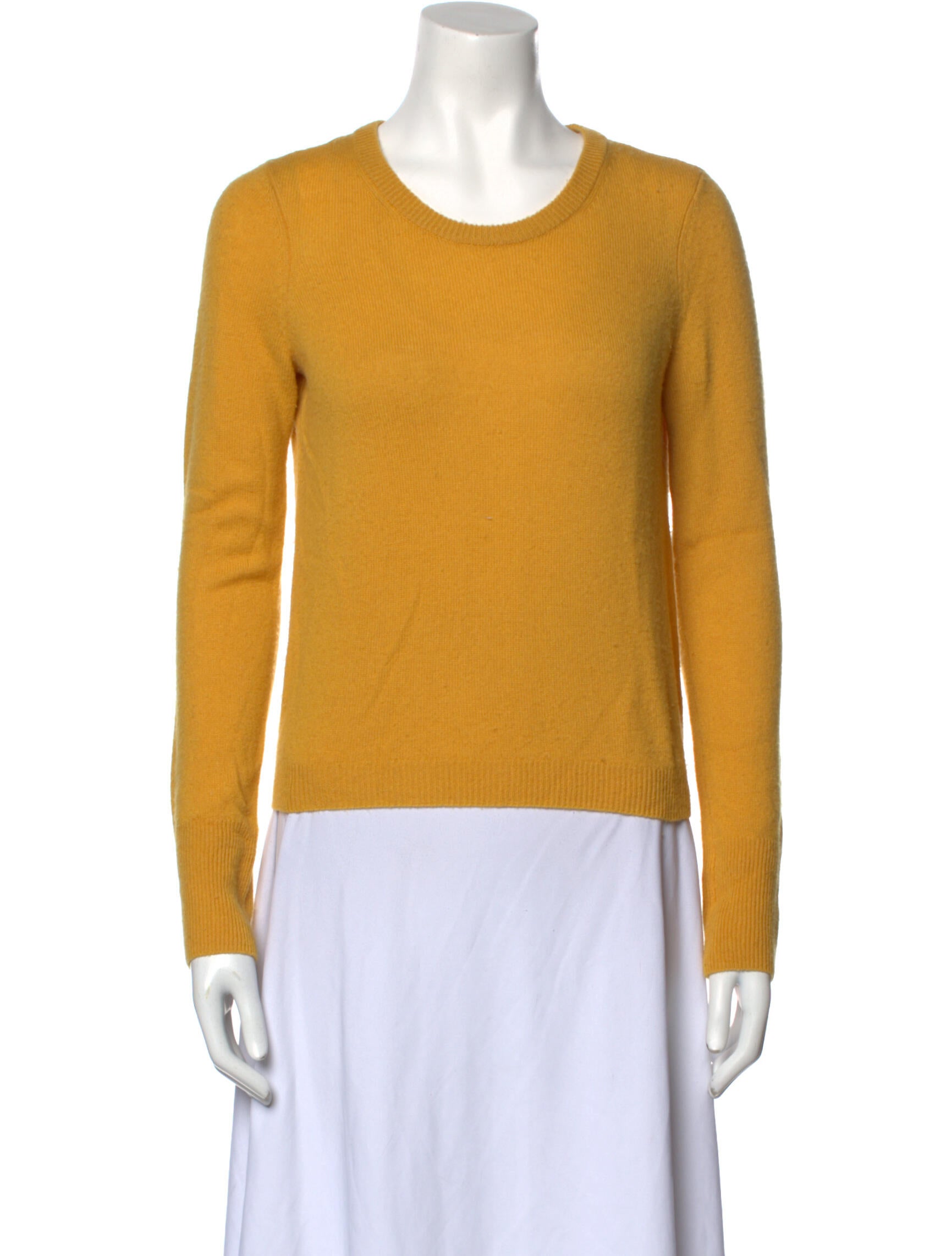 Intermix Cashmere Crew Neck Sweater Yellow Knitwear, Clothing