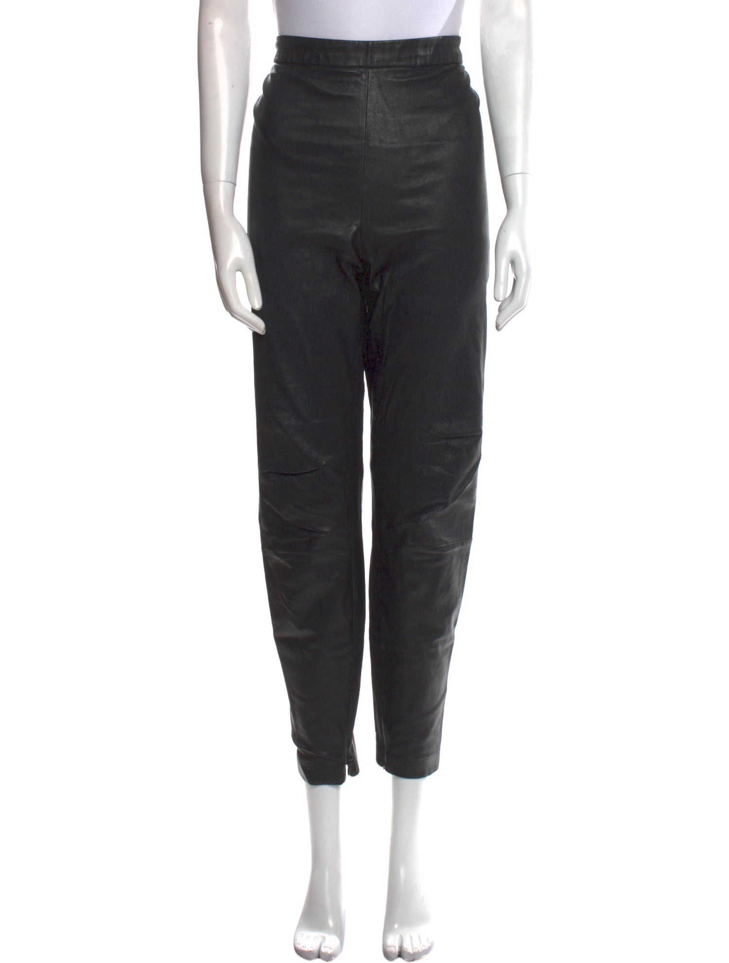 Intermix Lamb Leather Skinny Leg Pants - Black, 13.5