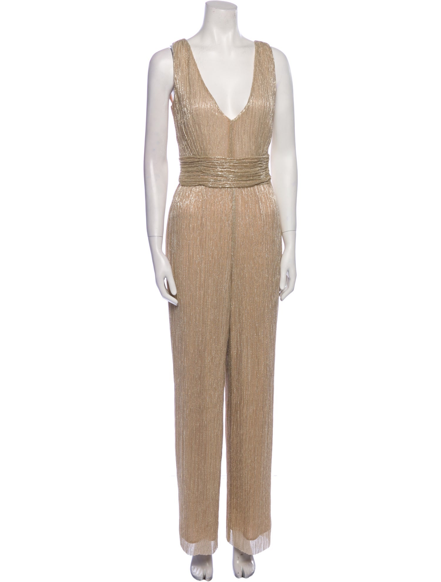 2623 Multi Colour Plunging Neckline Jumpsuit main image 1