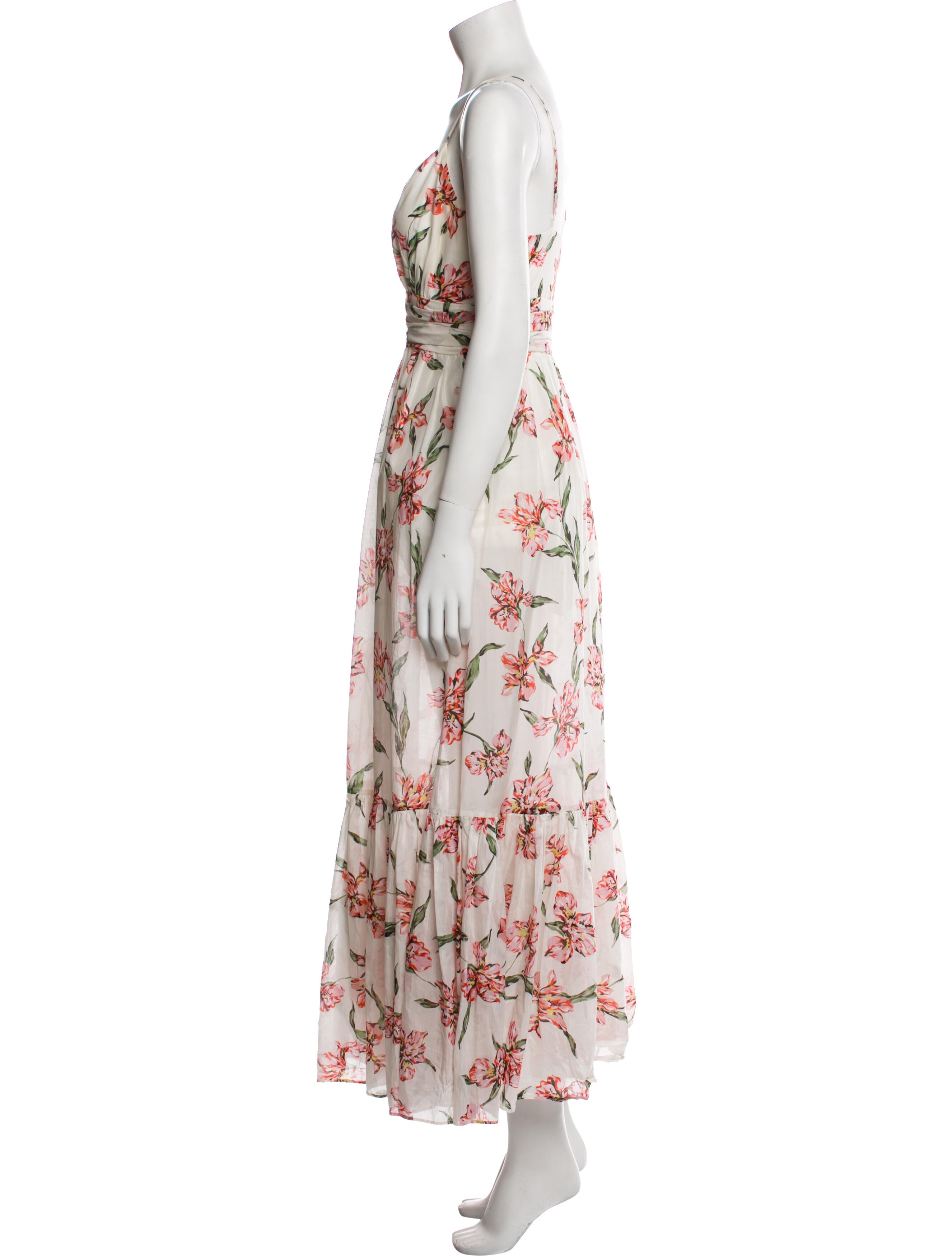 Hot Pink Floral Print Long Dress CM356