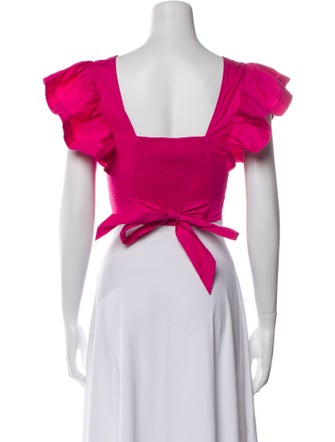 Intermix V-Neck Short Sleeve Crop Top