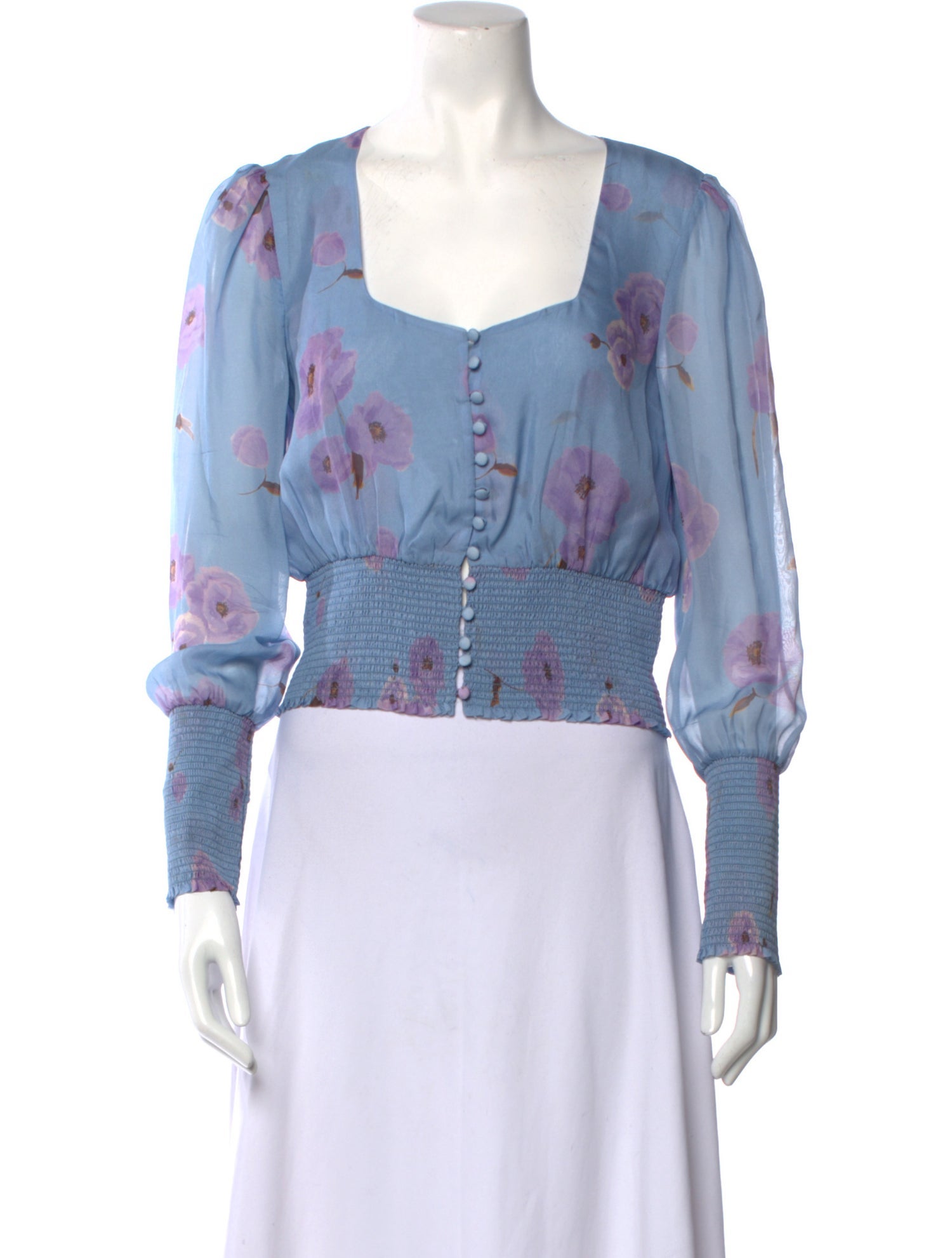 Intermix Silk Floral Print Crop Top