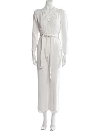 Intermix Wool V-Neck Jumpsuit