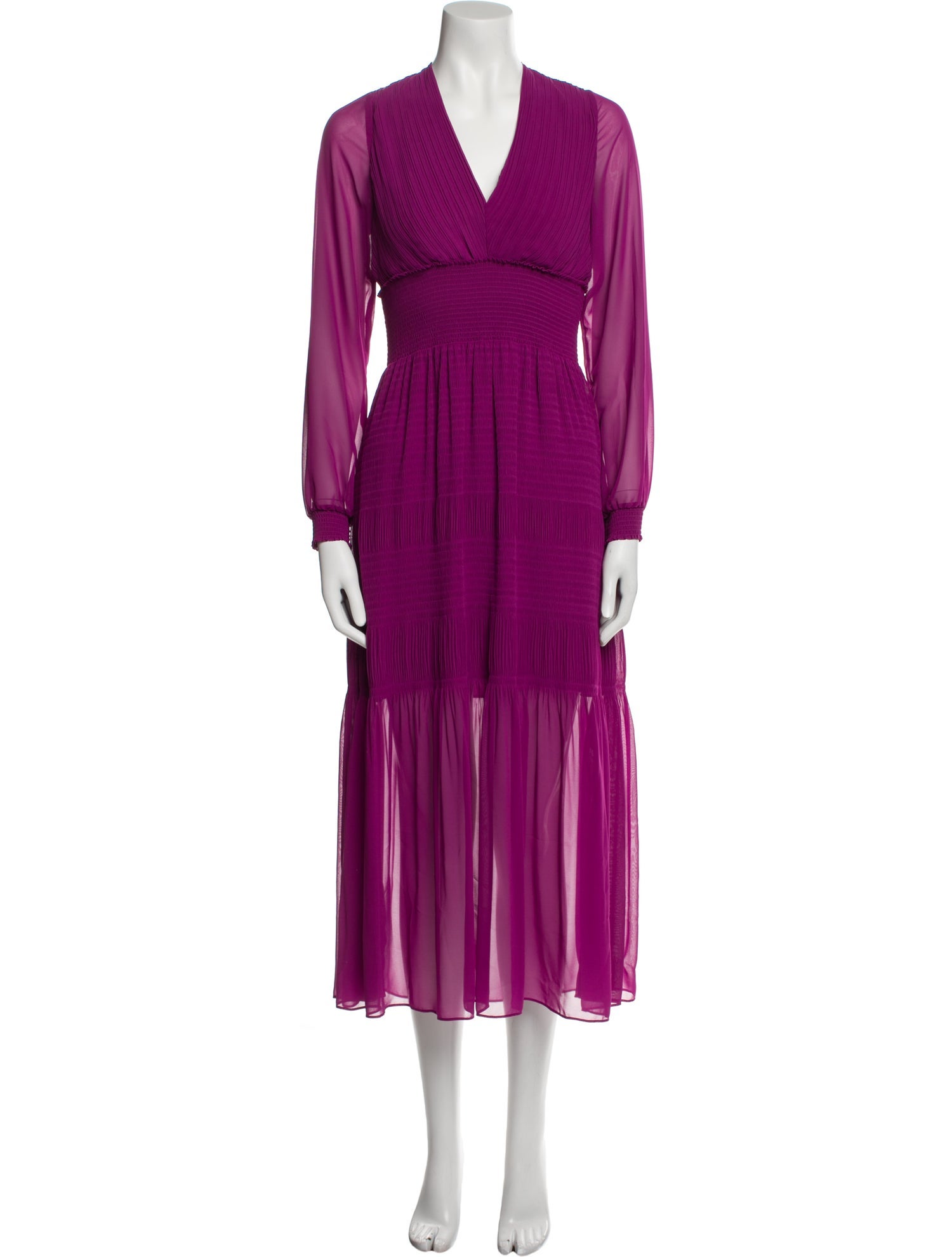 Intermix V-Neck Midi Length Dress
