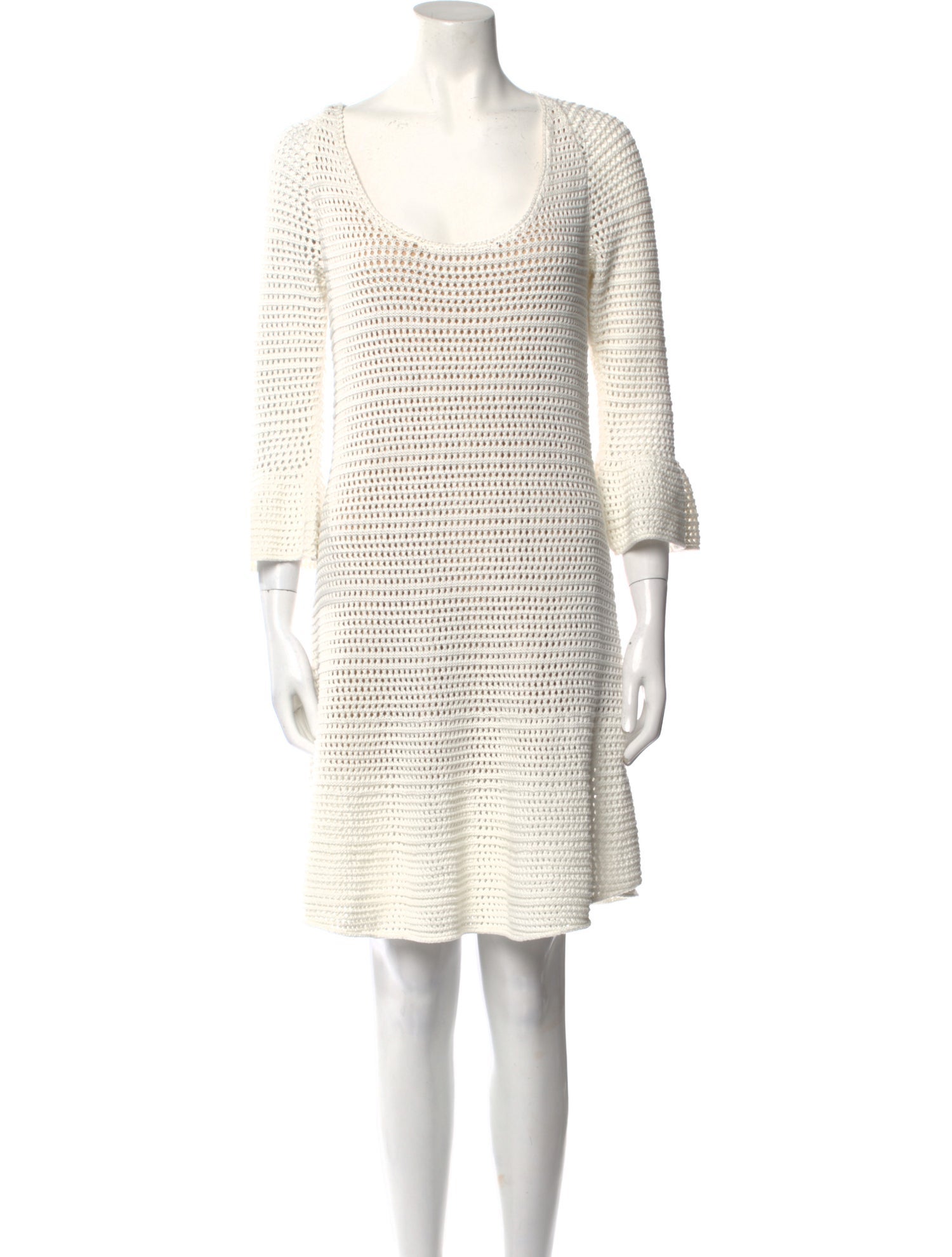 Intermix Scoop Neck Knee-Length Dress