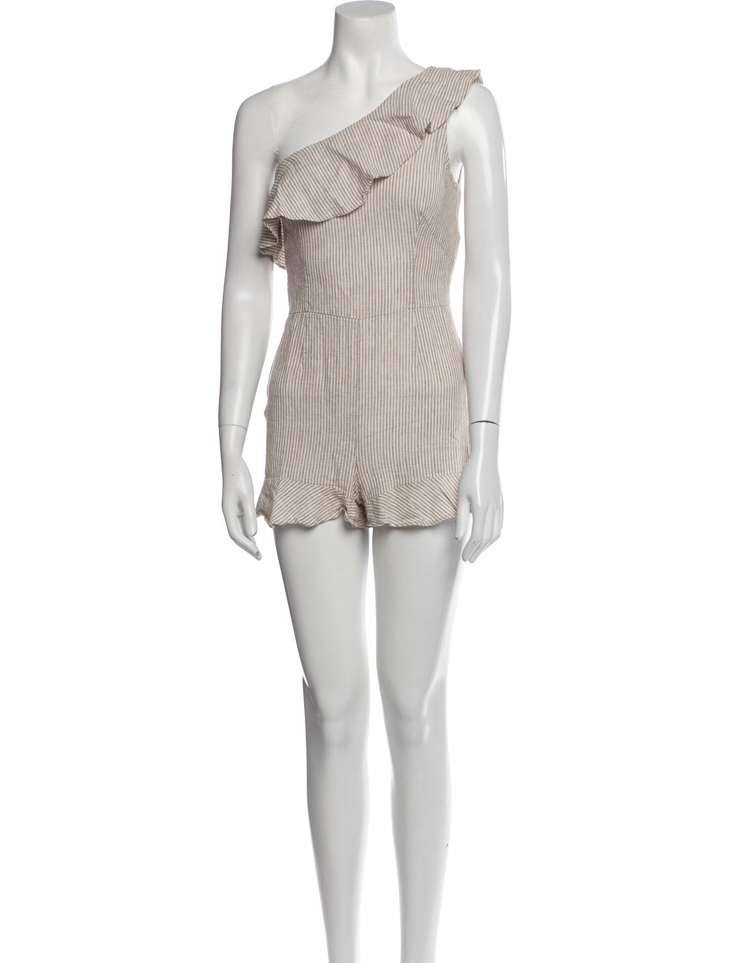 Intermix Striped One-Shoulder Romper