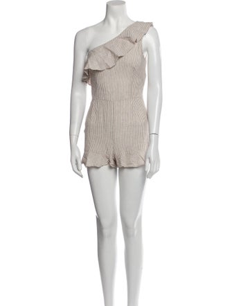 Intermix Striped One-Shoulder Romper