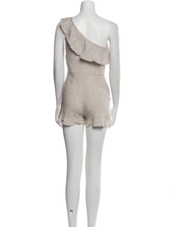 Intermix Striped One-Shoulder Romper