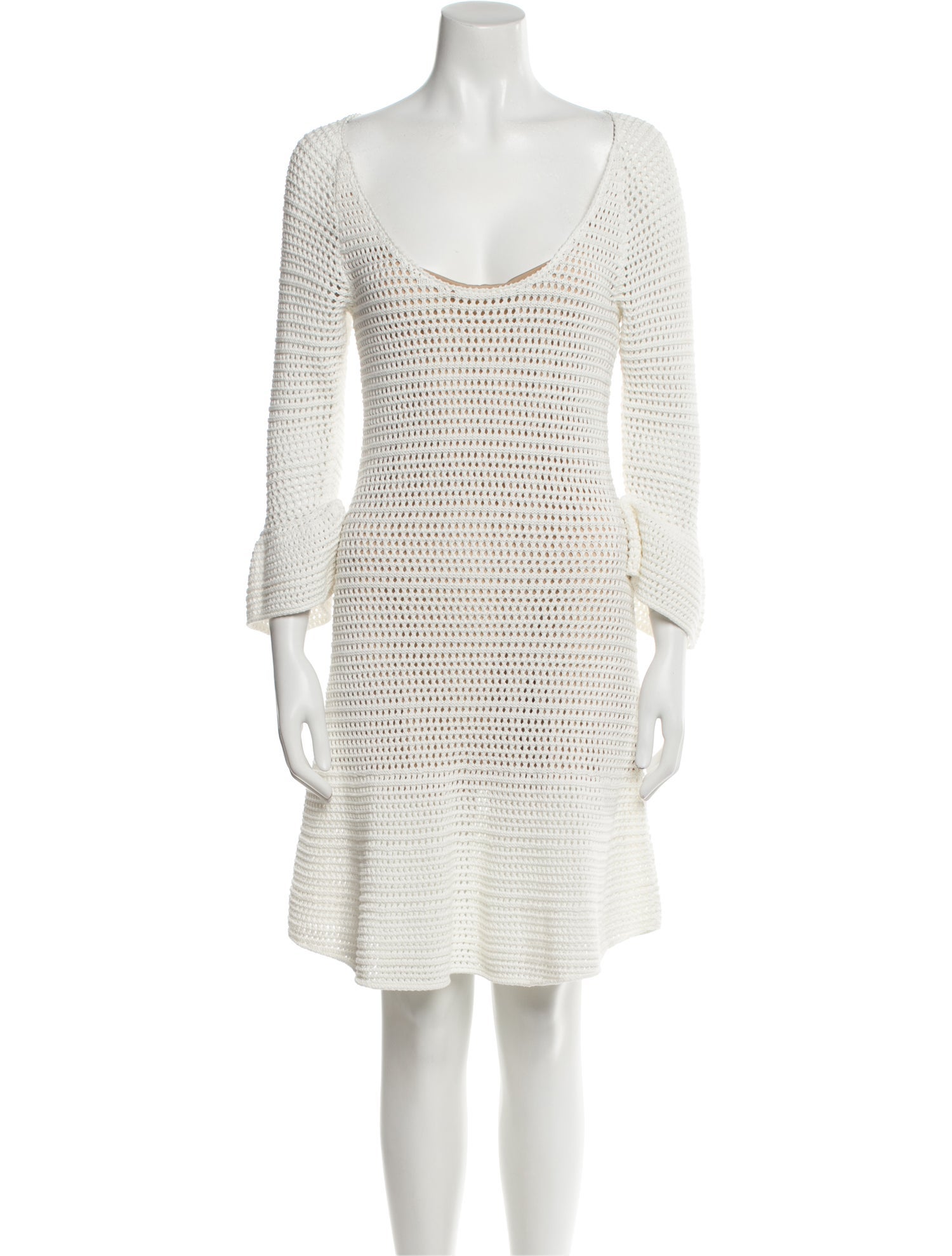 Intermix Scoop Neck Knee-Length Dress