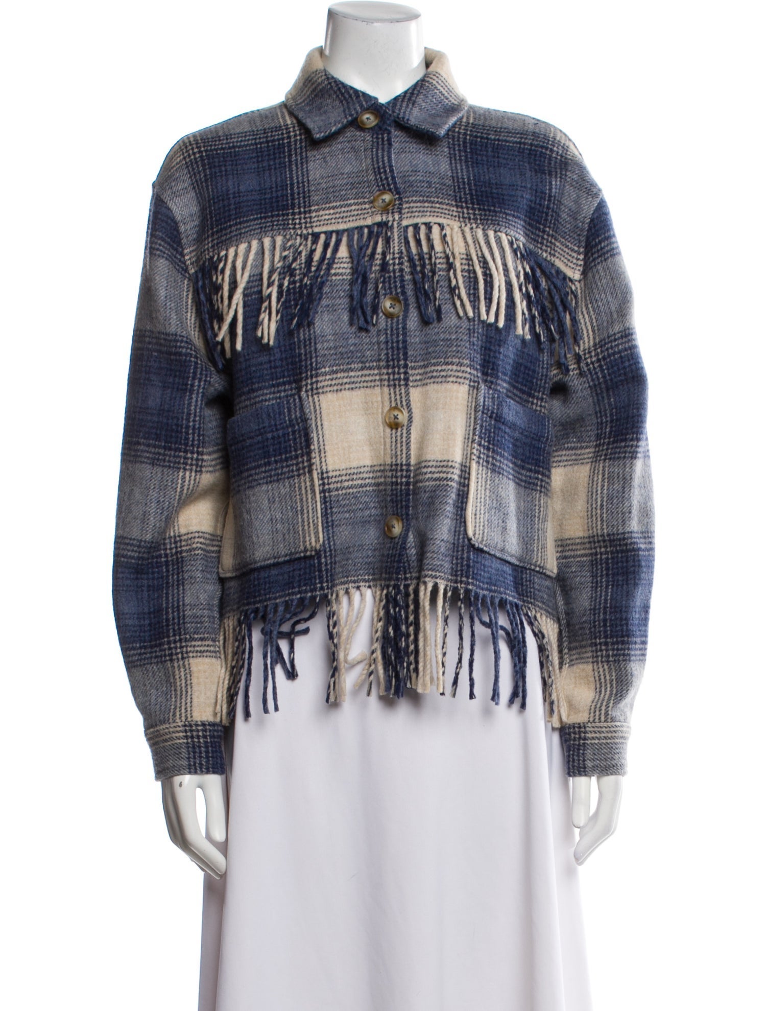 Intermix Wool Plaid Print Jacket