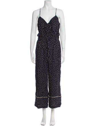 Intermix Polka Dot Print V-Neck Jumpsuit