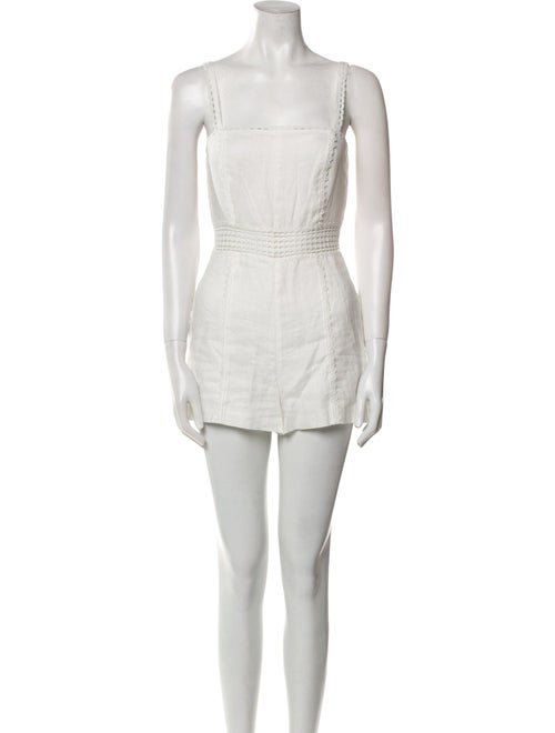 Intermix Linen Square Neckline Romper