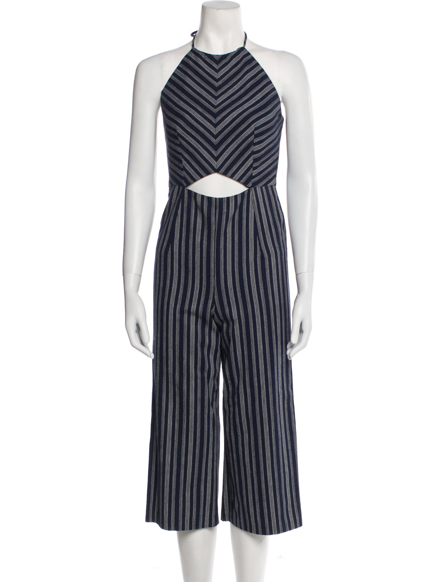Intermix Striped Crew Neck Jumpsuit