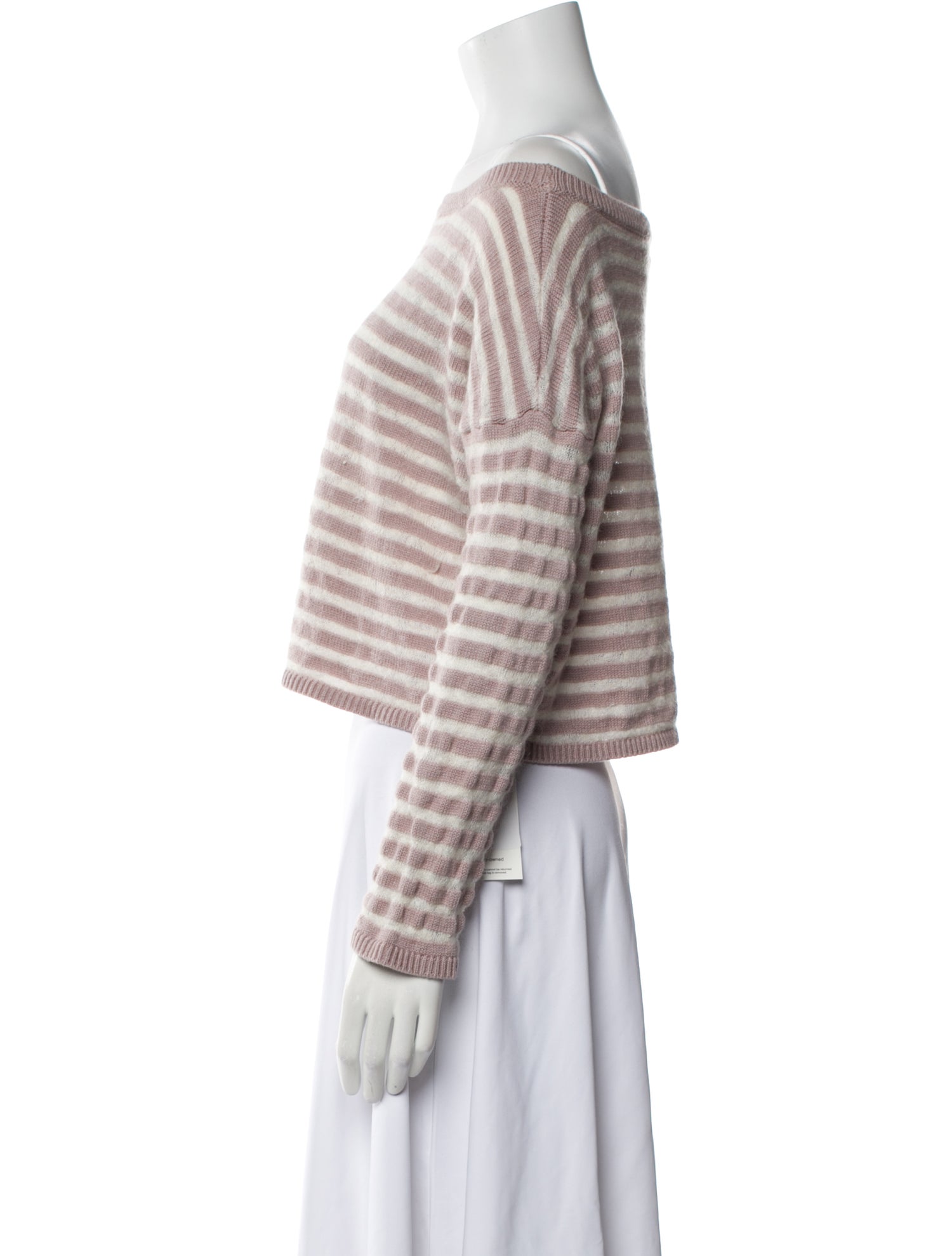 Intermix Striped Bateau Neckline Sweater