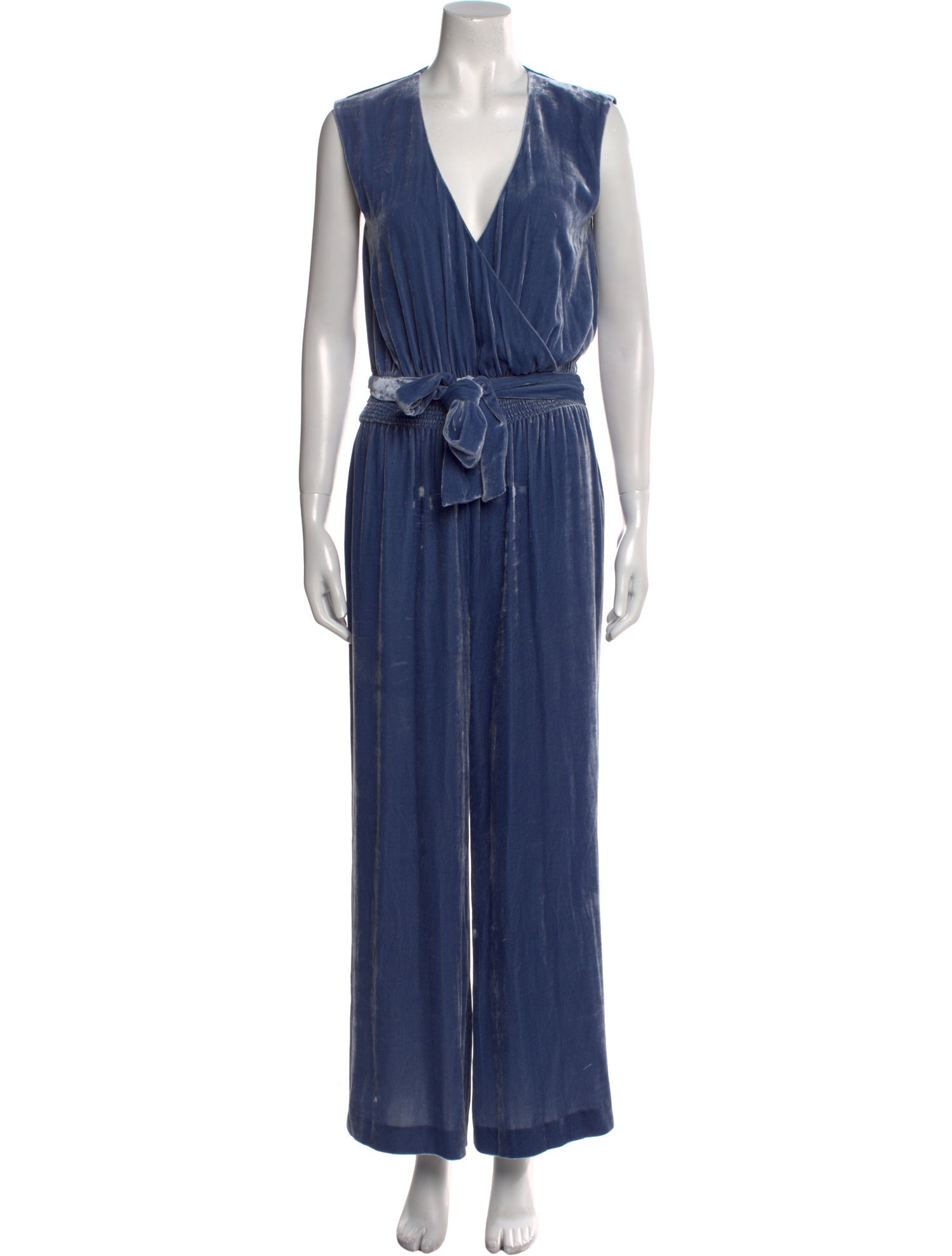 Intermix Velvet V-Neck Jumpsuit