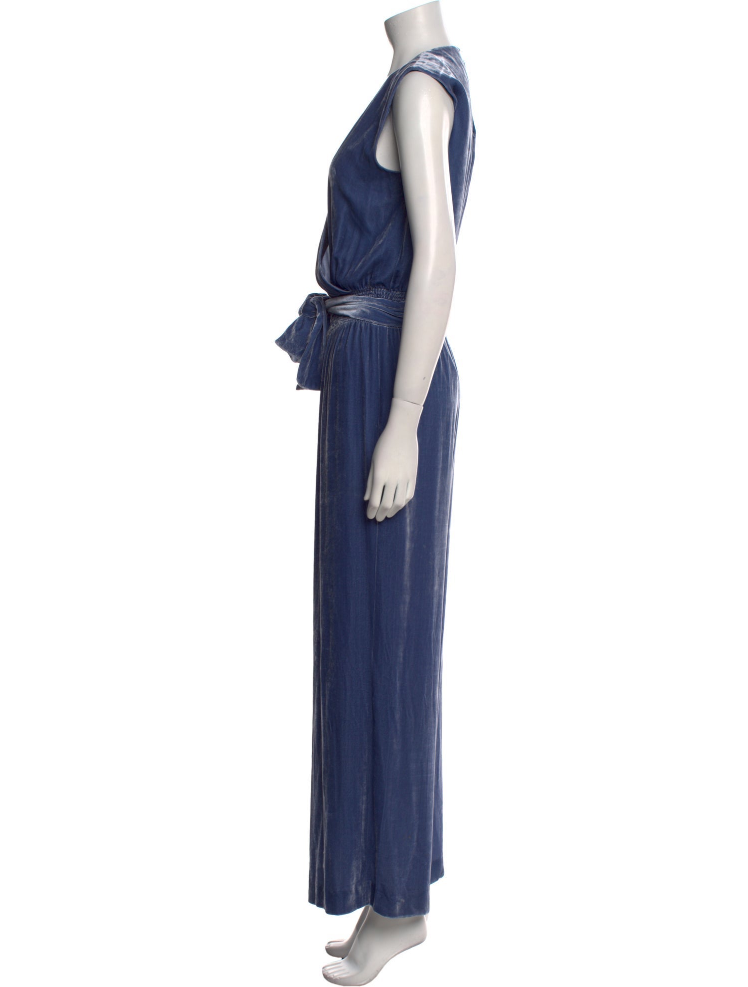 Intermix Velvet V-Neck Jumpsuit